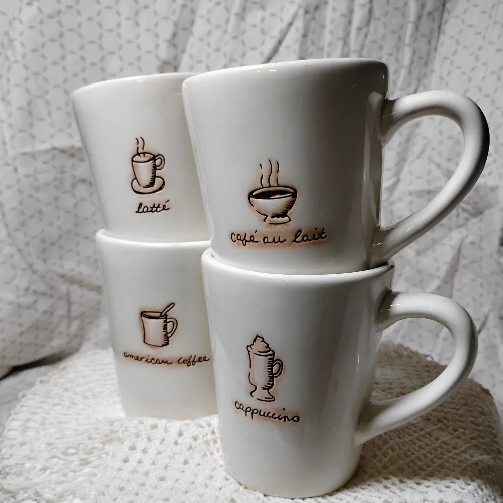 Williams-Sonoma Ceramic Graphic Coffee Mugs